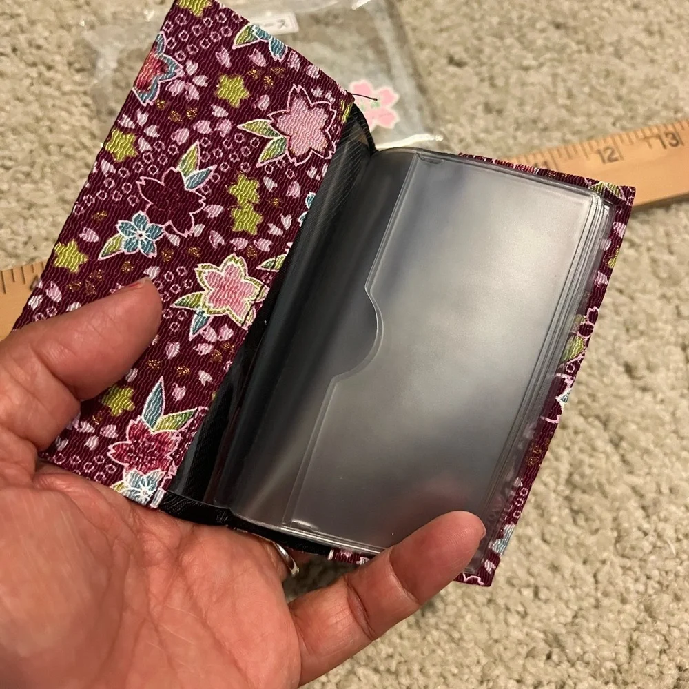 NWOT Card or Picture Holder made with Japanese Fabric Sakura Print - Picture 3 of 4